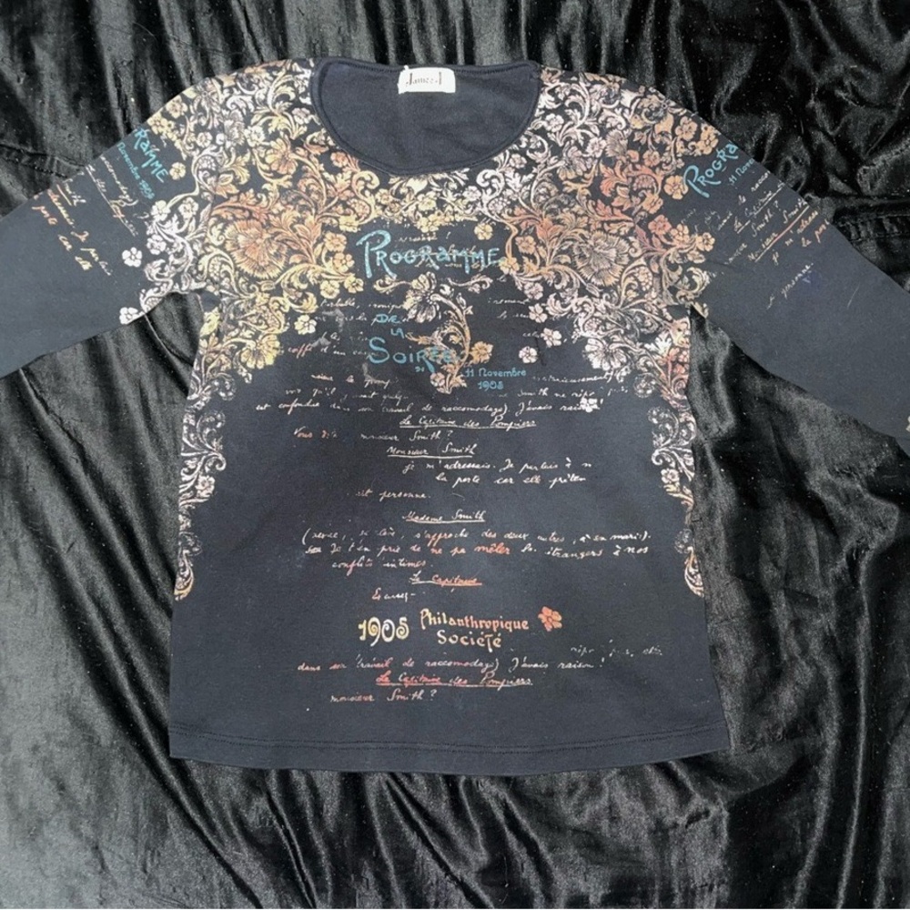 Desigual Black and Gold Long Sleeve Tee